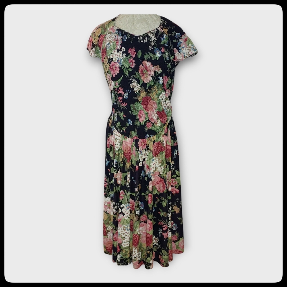 Vintage 1980s Floral Dress